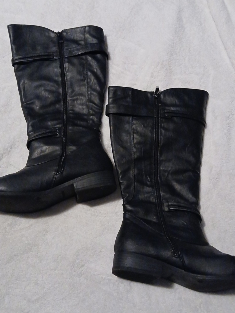 Macy's Black Mid-Calf Zippered Women's Heeled Boots
